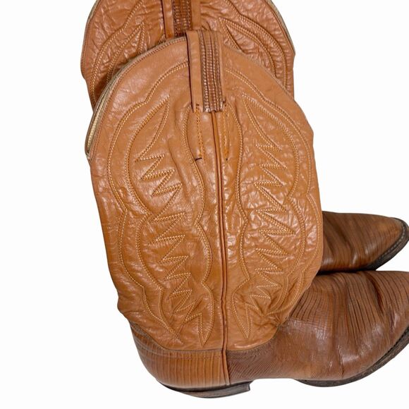 Vintage Hondo Mens 7D Western Cowboy Boots Brown Womens 8.5 Made In Mexico main image 2